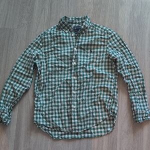 Ralph Lauren Green and White Plaid Casual Shirt